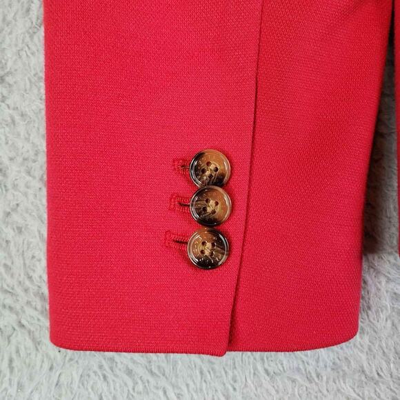 Talbots Blazer Jacket Womens Size 10 Stretch Knit Button Red Lined Aberdeen - Picture 5 of 8